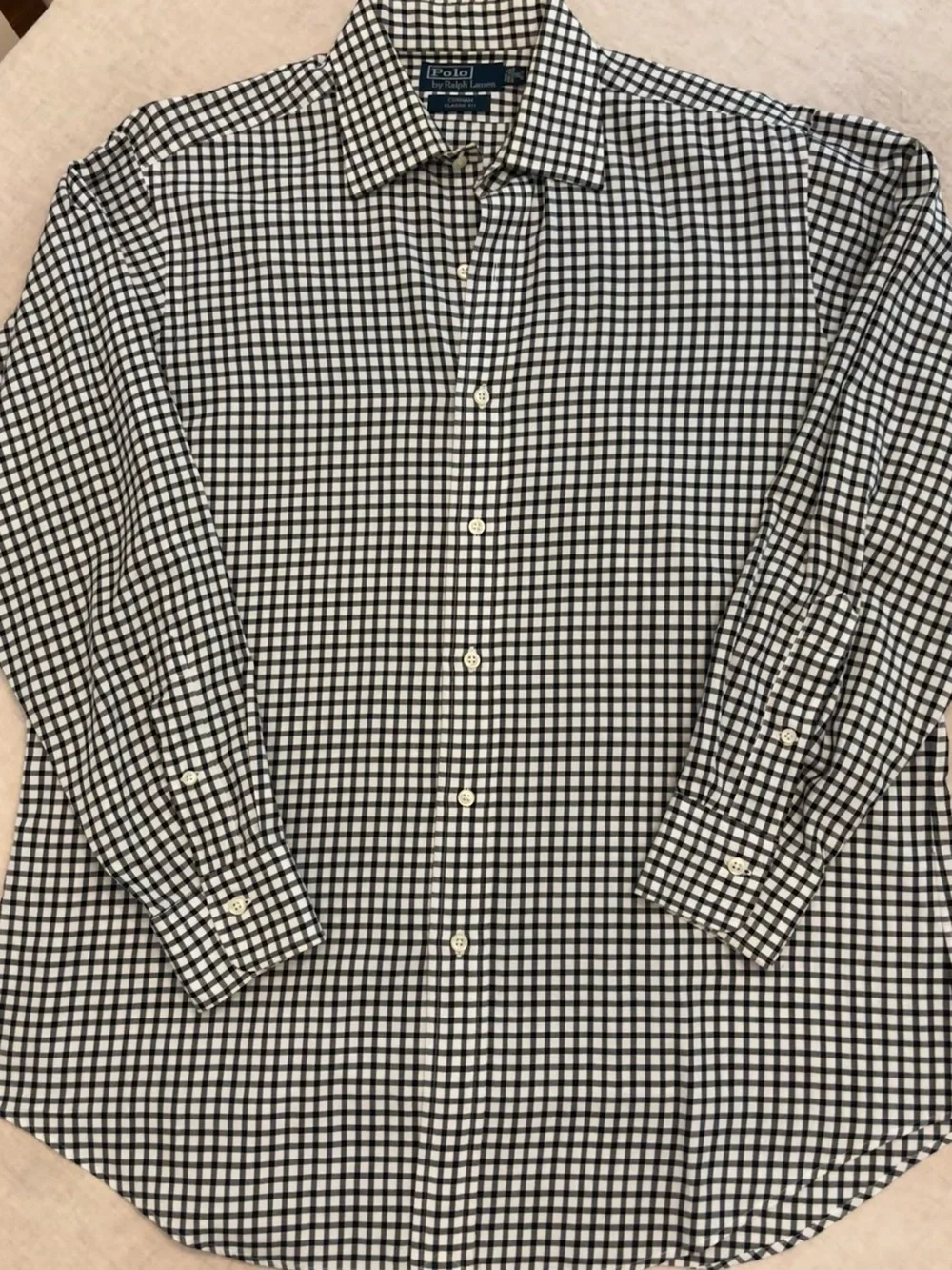 Polo by Ralph Lauren Black & White Gingham Dress Shirt
